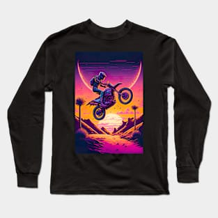 Cyber Future Dirt Bike With Neon Colors Long Sleeve T-Shirt